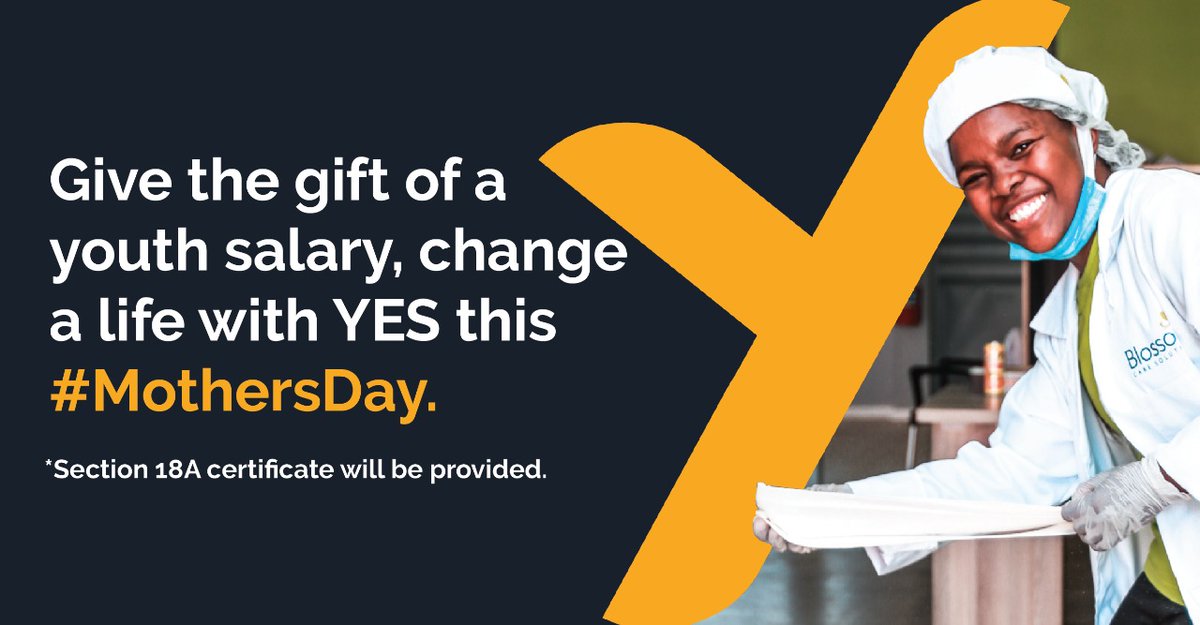Yes4YouthZA's tweet photo. #GiftMomGiftYouth. This #MothersDay, give mom a gift that symbolises the impact she's had on your life. Contribute to a youth salary on her behalf &amp; change the lives of youth, their families &amp; communities. #FundAFuture this #MothersDay. #SayYES. Here's how:https://t.co/KmcOGou3LQ https://t.co/LhJ1bQWAKT