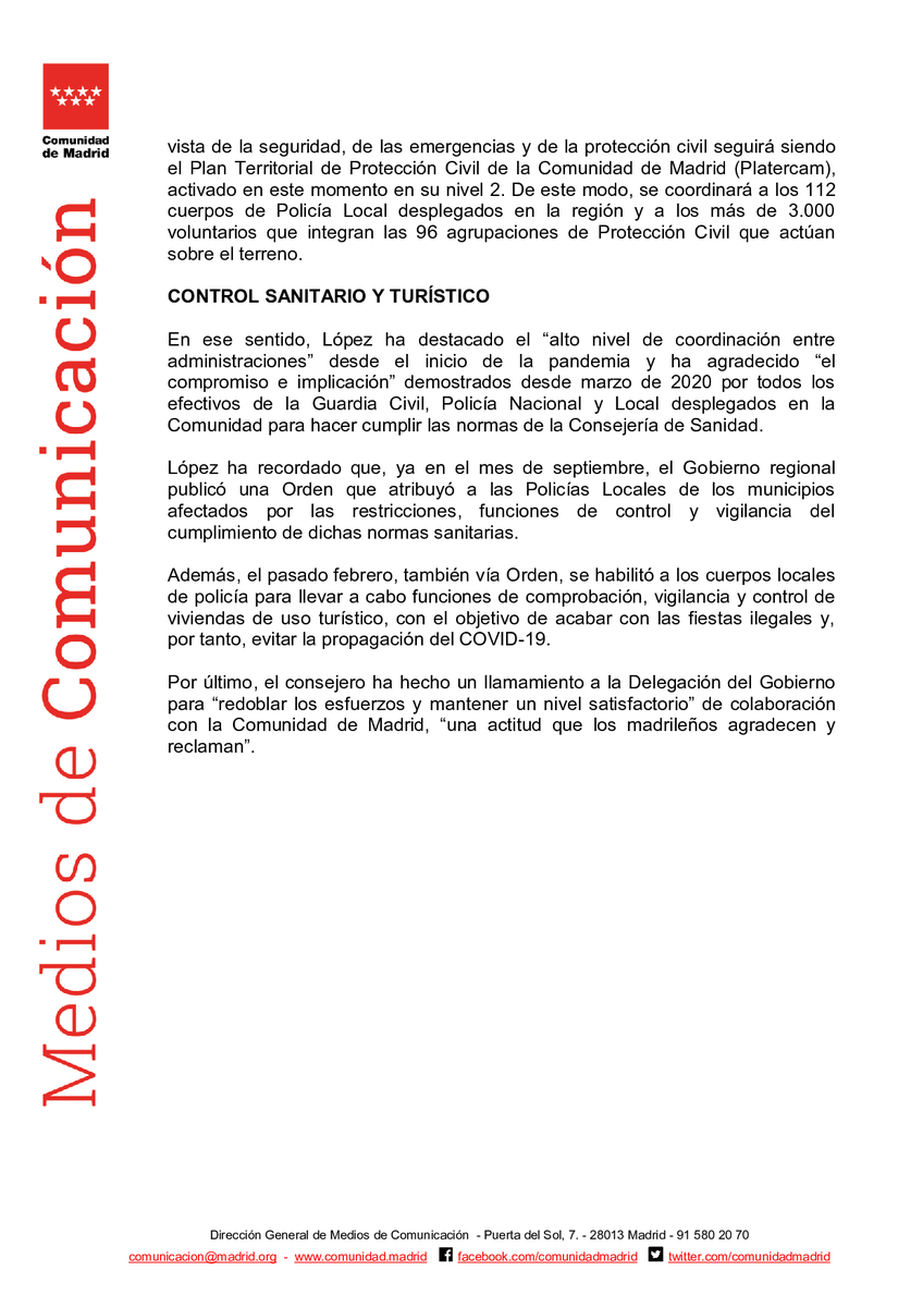SaludMadrid's tweet photo. La @ComunidadMadrid pedirá a la Justicia que avale las medidas sanitarias en las Zonas Básicas de Salud cuando decaiga el #EstadoDeAlarma 

#Coronavirusmadrid #madrid #coronavirus https://t.co/N7eBlSJ1WB