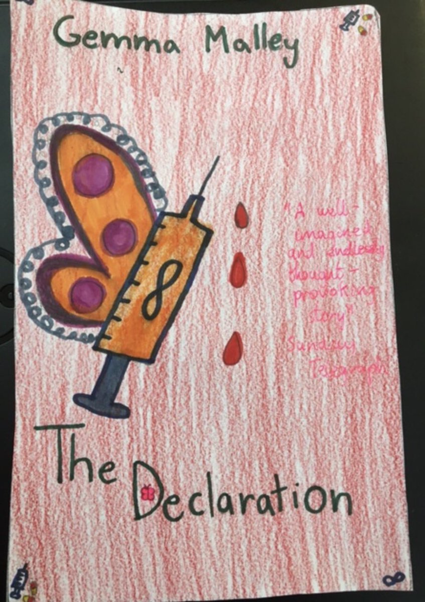 FulhamCross's tweet image. Publishers take note of 8U’s excellent redesigns of the cover of the dystopian novel ‘The Declaration’ by @gemmamalley done during our weekly @Schoolbookclubs sessions. 

The students are really gripped by Anna and Peter’s attempt to escape Grange Hall. 

Will they make it?