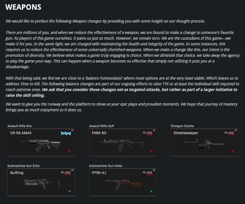 Breaking: New  #Warzone update includes some weapon balancing updates!