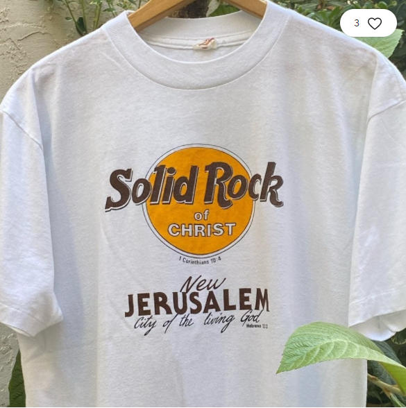 I helped spearhead a student-led Bible study at my high school in a suburb just south of Wichita. I’m sure I’ve got jewels in my crown for those years (86-90). I carried my “Transformer” Bible to classes with me and I wore my “Solid Rock” t-shirts, too.