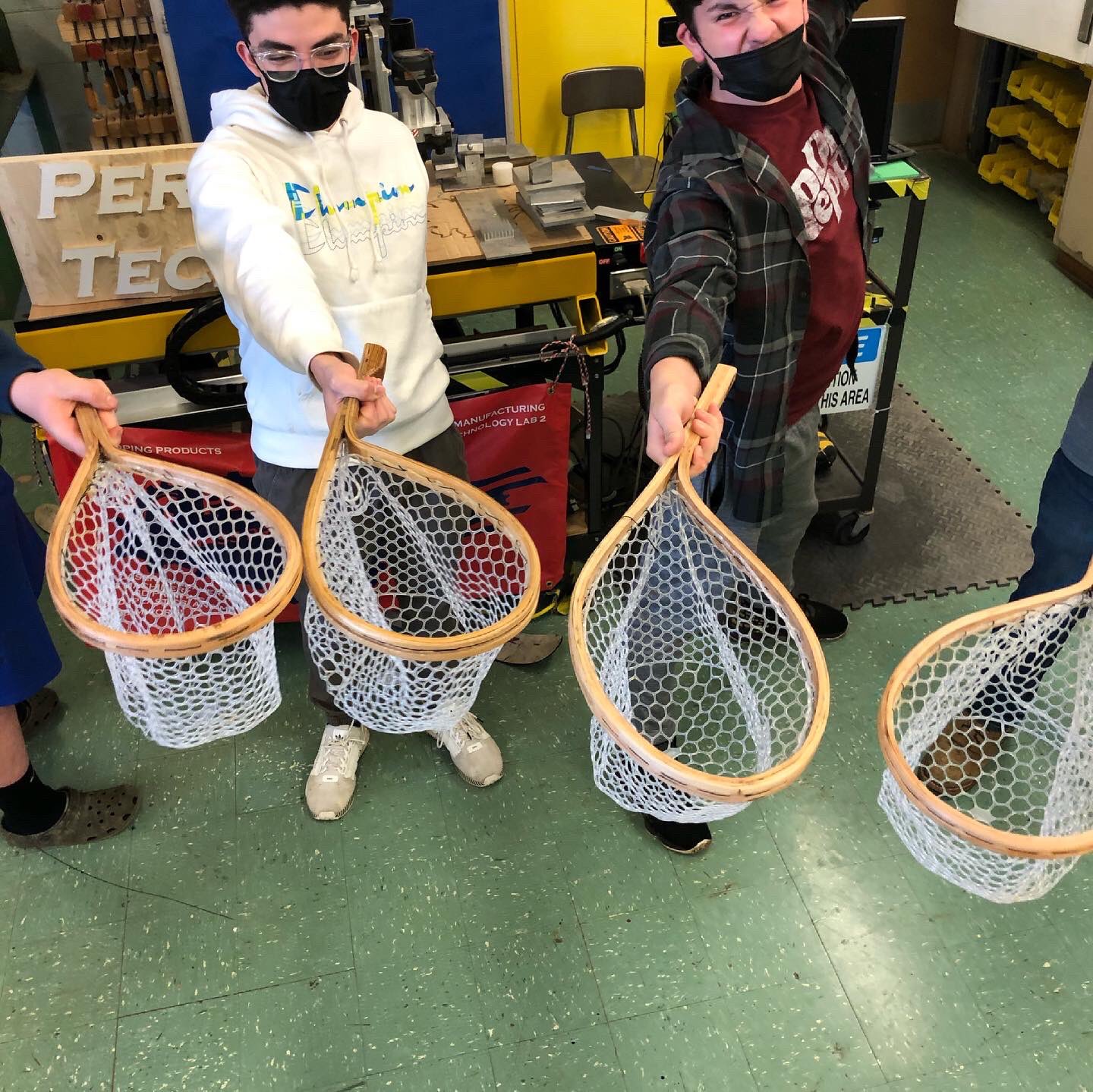 Leif Sorgule on X: The fish don't know what's coming ! Peru CSD's  Manufacturing class has finished their steam bent wooden fishing net  production!  / X