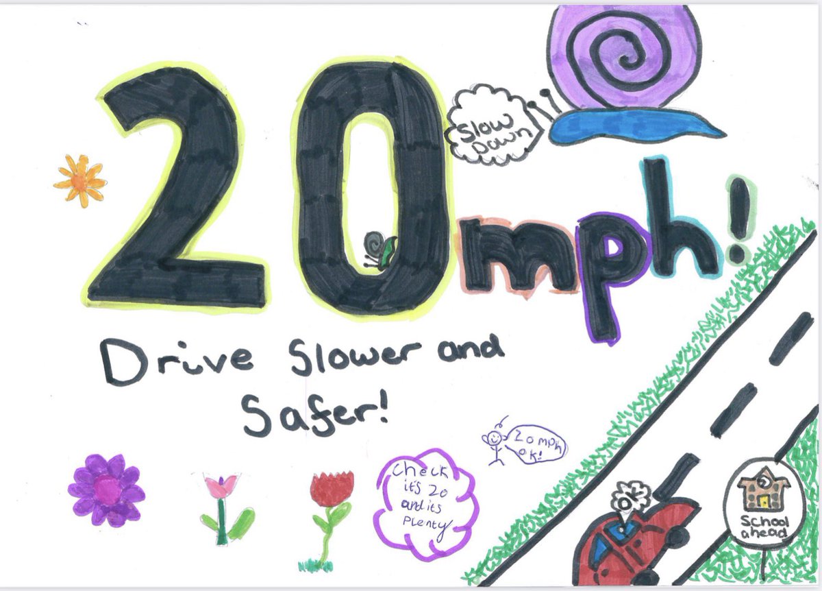 Winners and runners up in the Vale Council road sign competition. These will be turned into signs in the village to help make everyone aware of our new reduced 20mph speed limit .@VOGCouncil