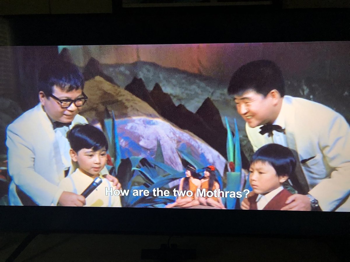 ah, how are the two Mothras, you ask, small children who love Mothra more than anything. good question.