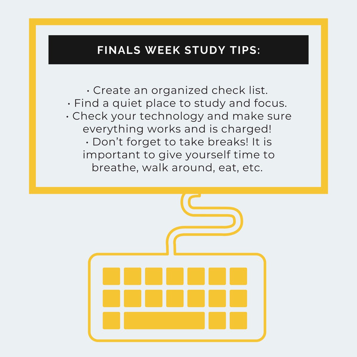 UWSCareers's tweet photo. TIPS AND TRICKS for finals week! Good luck Yellowjackets!!! #uws #uwscareers https://t.co/Ha6GEaTSZC