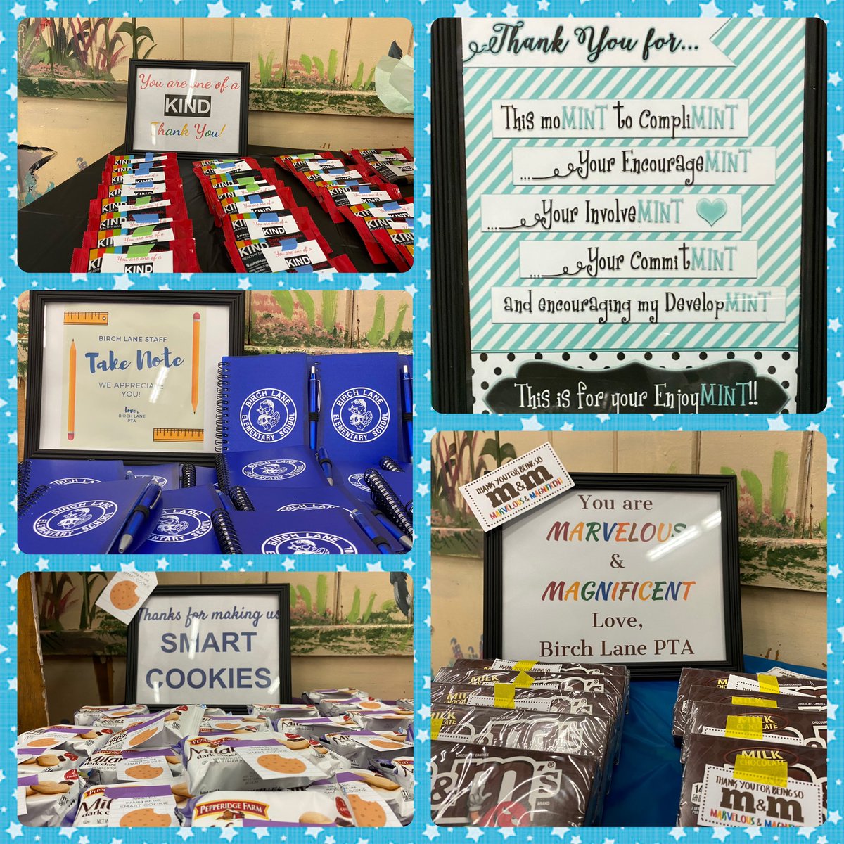 A big thank you to our PTA for the thoughtful words, gifts and goodies sent in throughout the week.  We feel very appreciated!