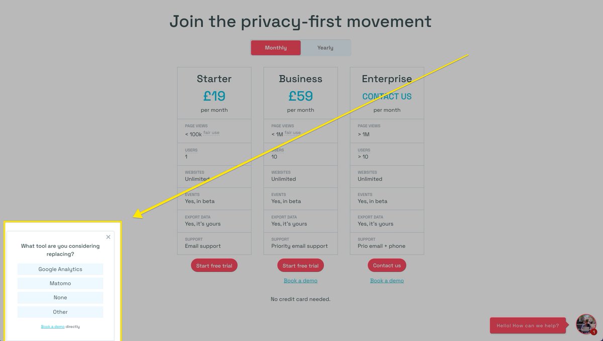 Actionable advice: Tailor different journeysWhy: It starts the engagement like... right there on the website! Self-identification with the tool they're already using is an easy startWho:  @SimpleAnalyticFounder:  @AdriaanvRossumExample: