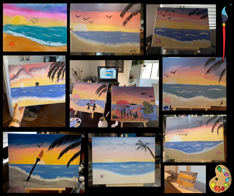 enhanced_tech's tweet image. Happy Friday!!! Just wanted to share some of the amazing artwork our team created during last week's virtual wine and paint night! 

Some regular Picasso's in here! 

#paint #happyhour #virtualevent #fridaymorning #teambuilding #innovation #infotech