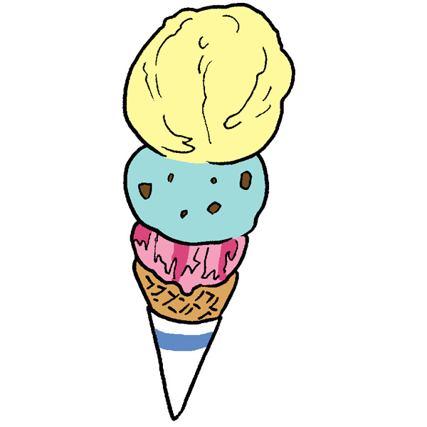 データ活用なう 株式会社ナビット 今日は何の日 本日 5月9日は アイスクリームの日 とのこと 添付の画像はフリー 素材のイラストではありますが このバニラ チョコミント ストロベリーの3段重ねのアイスって最高ですよね ああ これだけのアイス