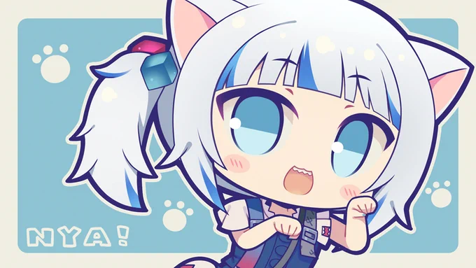 ぐらちゃん、いつもの衣装もかわいいけど、新衣装もかわいかった～🦈🐱!!!
#gawrt #CatShark 
