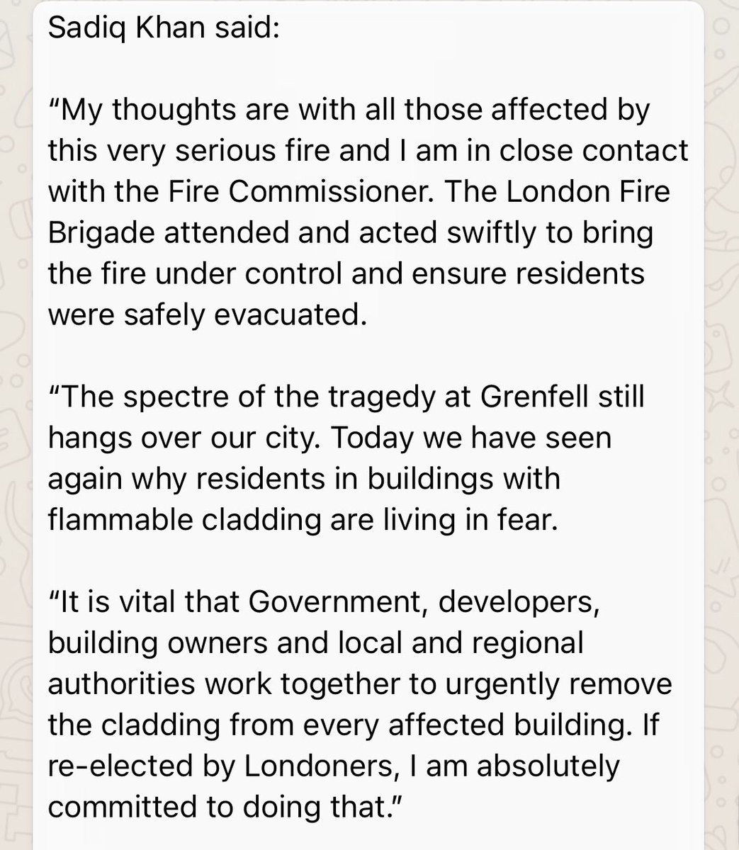 And a statement from  @SadiqKhan - who says the “spectre of the tragedy at Grenfell still hangs over our city.”