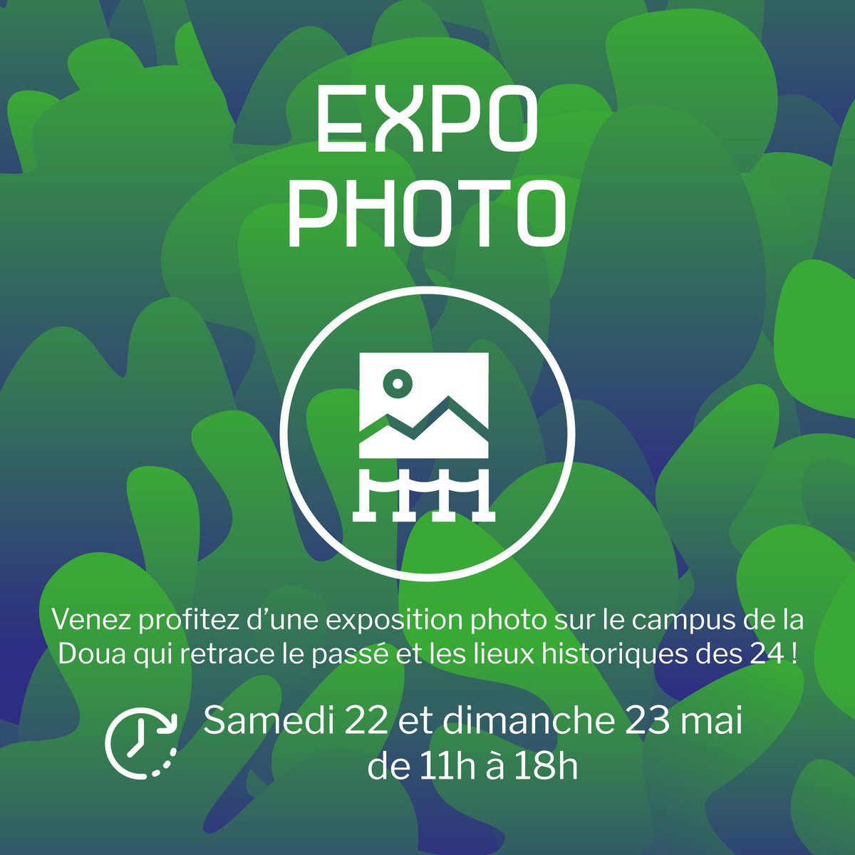 24heuresinsa's tweet photo. [EXPO PHOTO]

Le samedi 22 et le dimanche 23 mai, retrouvez une expo photo sur le campus de la Doua qui retrace l’histoire des 24 h ! De photos d’archive aux photos les plus récentes, (re)découvrez ce qui a fait le festival que vous connaissez aujourd’hui 😇 https://t.co/6b2YSeqUVA