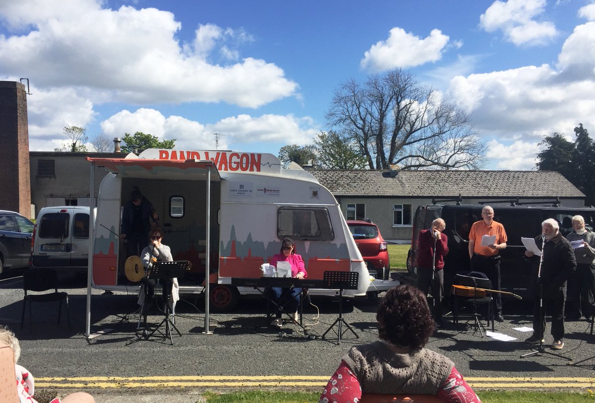 On a beautiful day thanks to Laois Generation Music &amp; Mountmellick Men's Shed for a morning of music and sing along. Both residents and staff had a great time.#CovidVaccine