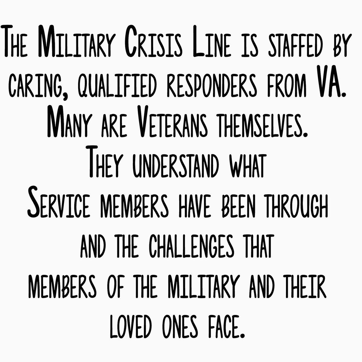 2/ We take care of our own.On average 18 Veterans commit suicide a day, one is too many. It's time to change the stigma. Please reach out for help.Veteran Crisis LineUS 800-273-8255Press 1Text 838255 UK 0800 138 1619Canada 18334564566