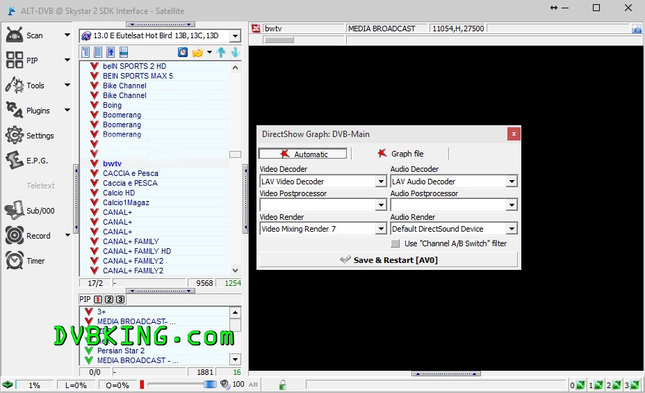 dvbking's tweet image. AltDVB v2.4 Build 5488

hardware interface: maximum devices extended from 8 to 64. Decapsulation of T2-MI streams.
See the Readme.txt for all new feature and bug fixes.

👉 bit.ly/2QUjk27