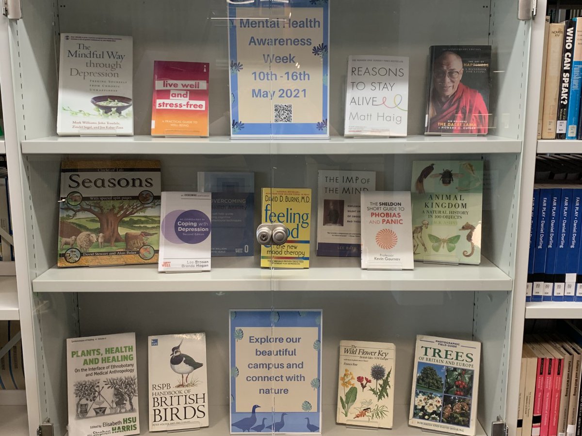 It's Mental Health Awareness Week (10th - 16th May), and we'd like to share our latest display 😊 Studying/working remotely? Life and Soul Collection is also available online: tinyurl.com/LifeAndSoulColl 🤗🤗🤗 @RoeSupport @RoehamptonUni @RoehamptonSU