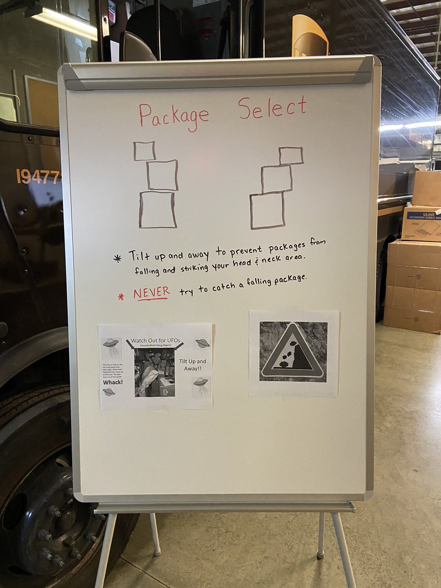 Today were talking about pa mage select and remove. Always tilt up and away to prevent packages from sliding off and striking your head or neck. Also, NEVER try to catch a falling package, it might just save your shoulder or back.