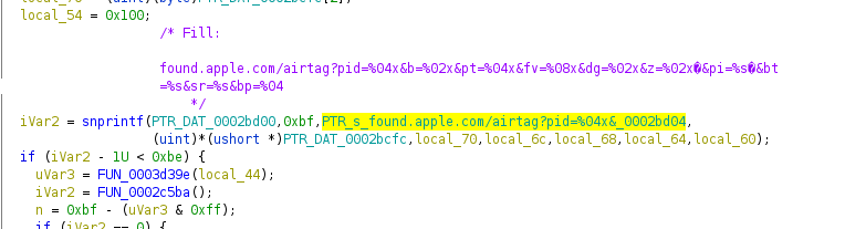 Looks like this is the function that generates the "I found a tag" URL: