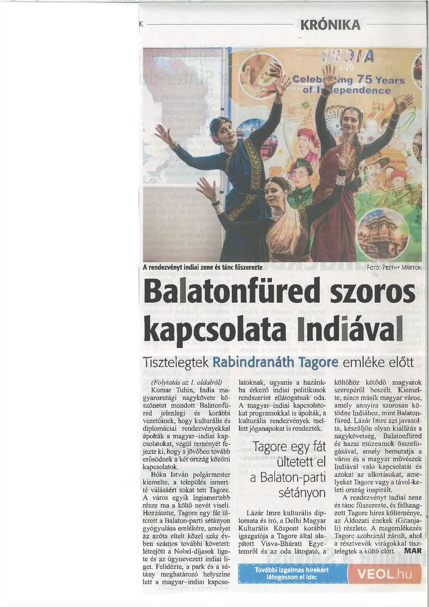 IndiaInHungary's tweet photo. Articles on #tagorejayanti #Tagore160 celebrations at #Balatonfured #Hungary #indiaat75 on Tribute to #Gurudev at his statue on #Tagoresetany by Ambassador @ktuhinv Hon.Mayor Istvan Boka & other dignitaries & guests present on the occasion @MEAIndia @ICCR_Delhi @IndianDiplomacy https://t.co/aF8GdNtX8N