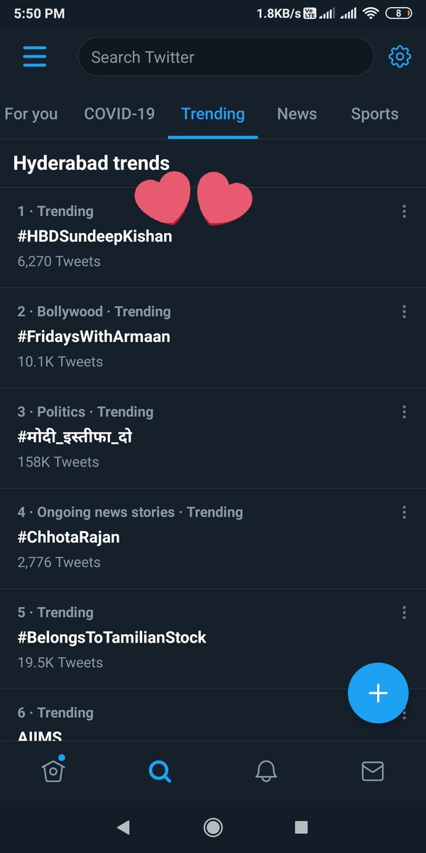Trending No. 1 In Hyderabad Trends🔥💙🥳
Thank You All SKians🥺💜
We made it

Happy Birthday Again💙🥳

@sundeepkishan
 #HBDSundeepKishan #HappyBirthdaySundeepKishan 
#SundeepKishan #SK28 #SK27 #GullyRowdy