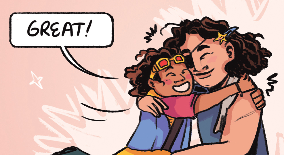 A panel from <a href="/crabuncle/">very merry nosferatu 💕</a> 's comic for Tales from the Zones, available here: thegraveravers.bigcartel.com