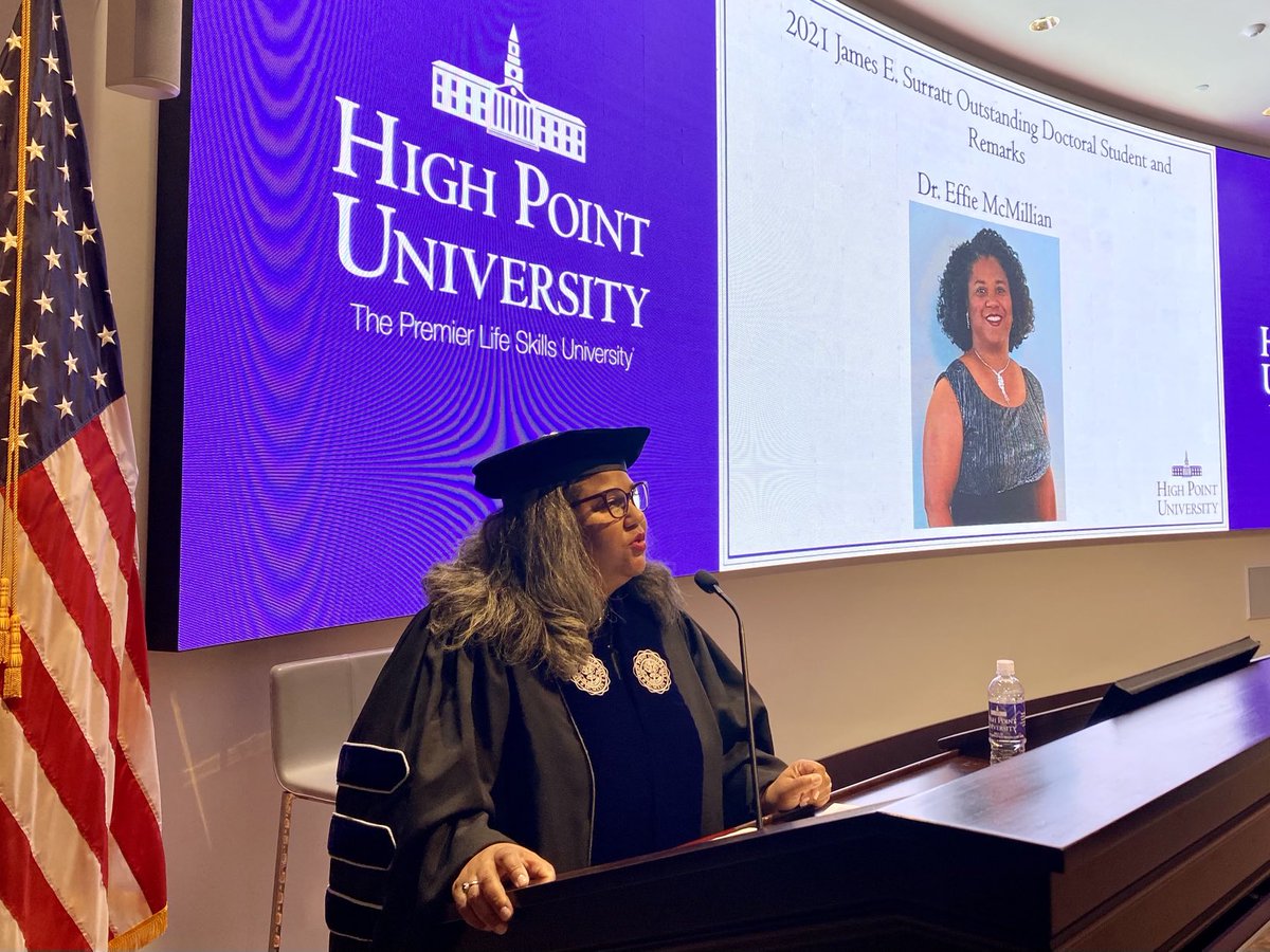 Congrats to Dr. Effie McMillian, HPU’s 2021 Surratt Outstanding Doctoral Student! #HPU #SSOE