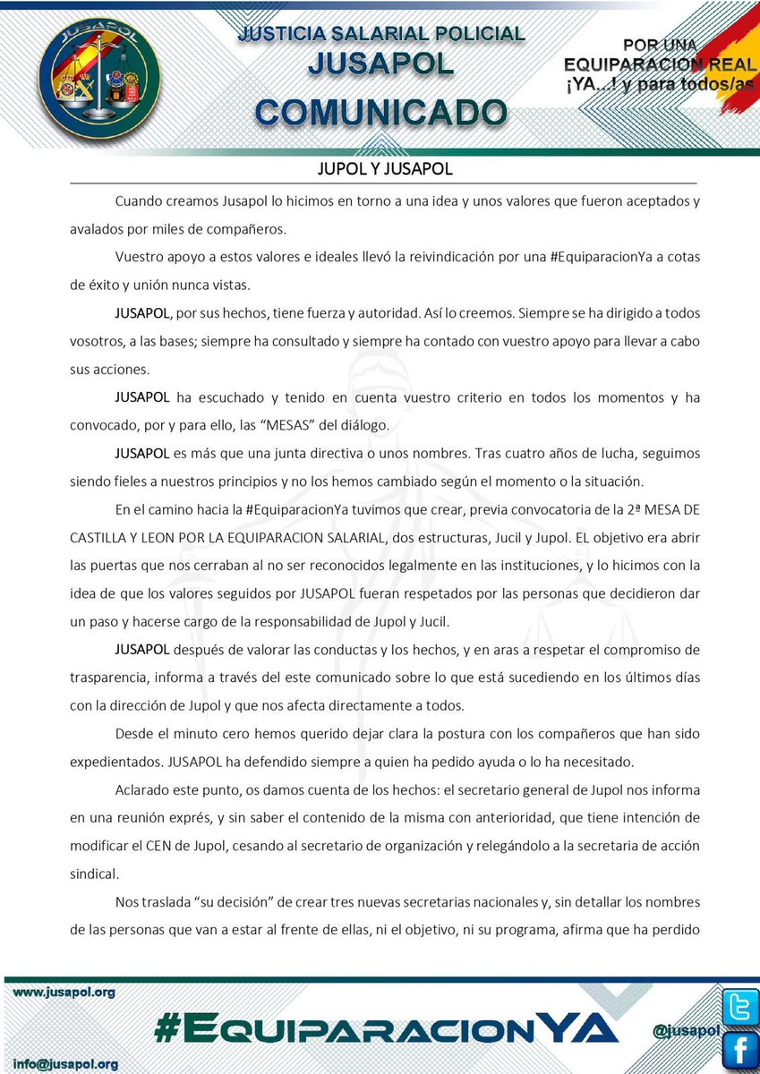 jusapoljaen's tweet photo. 🟢COMUNICADO🔵

El compromiso con la trasparencia y con nuestros valores es firme

Os informamos de los últimos acontecimientos 

Pedimos unión y respeto al consenso y participación de nuestras bases

@jucilnacional  y  @JupolNacional 💪🏻

Siempre #EquiparacionYa https://t.co/0h5DJyTV0C