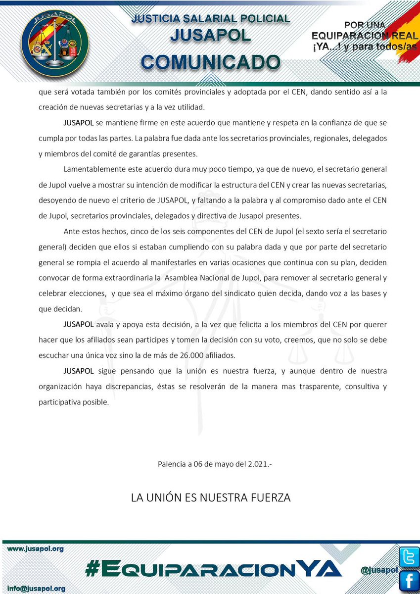 jusapoljaen's tweet photo. 🟢COMUNICADO🔵

El compromiso con la trasparencia y con nuestros valores es firme

Os informamos de los últimos acontecimientos 

Pedimos unión y respeto al consenso y participación de nuestras bases

@jucilnacional  y  @JupolNacional 💪🏻

Siempre #EquiparacionYa https://t.co/0h5DJyTV0C