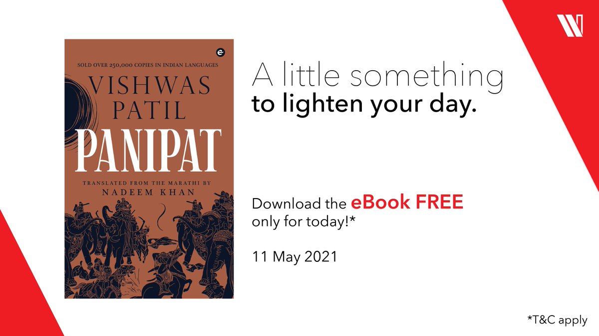 Here’s something to lighten your day, just a little! Download Vishwas Patil’s ‘Panipat’ free, only for today. We thank #ViswasPatil for partnering with us for this very special initiative 

Download now: amzn.to/2PVxTpF

#StaySafe #ReadAtHome #FreeBook #HistoryandPolitics