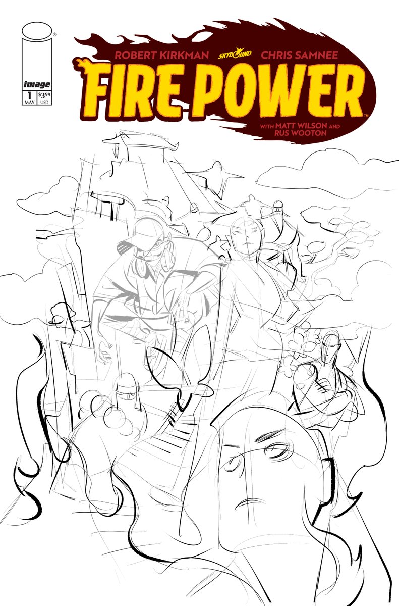 Here's a cover I didn't end up using and other design exploration for the Firepower #12 variant cover. 