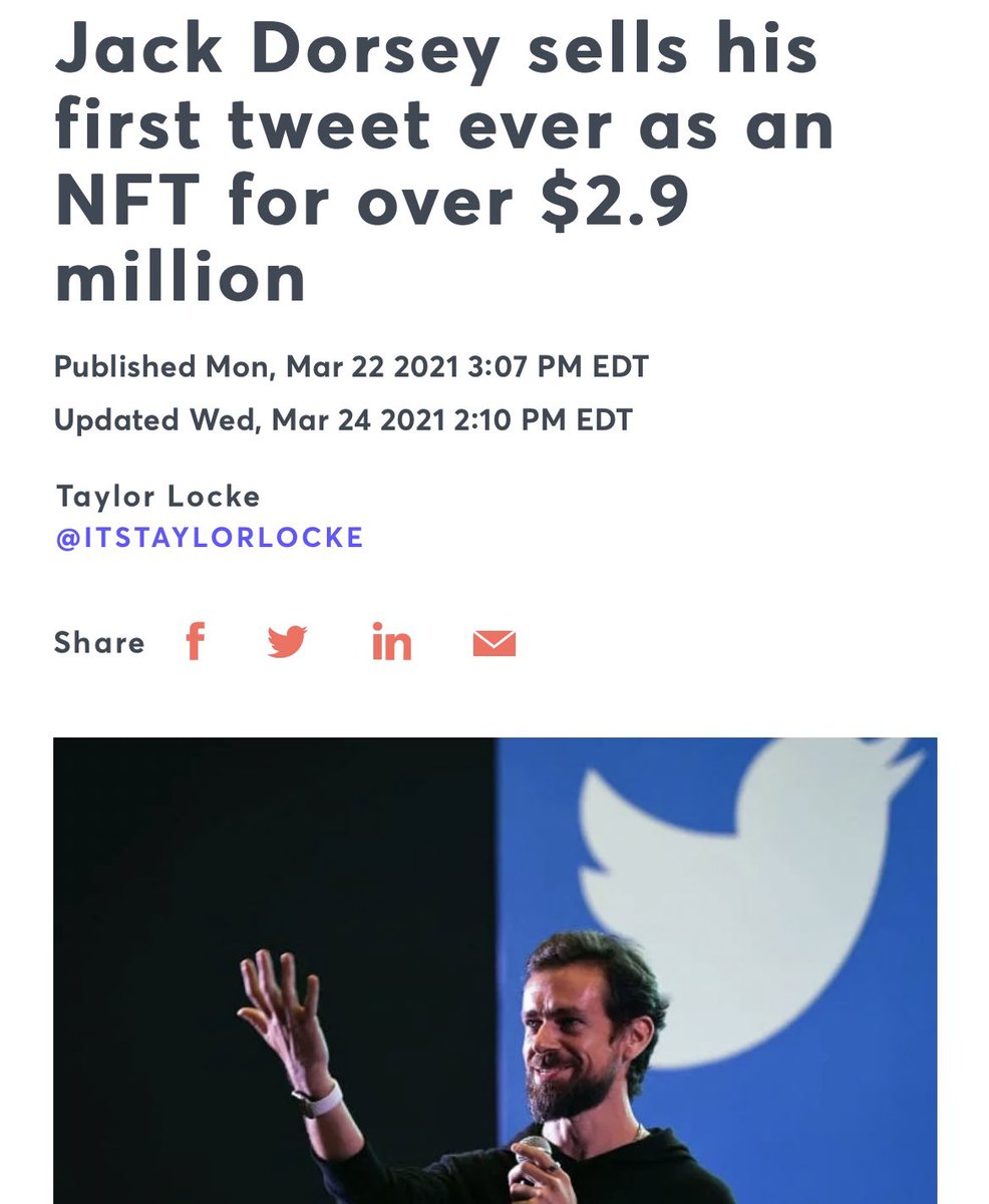 21. NFT’sIf we’ve learned anything from this cycle, it’s the fact that  #NFT’s are here to stay.NFT’s represent anything that can be stored digitallySome of the worlds most influential individuals including Mark Cuban, Elon Musk, & Jack Dorsey have explored their use cases