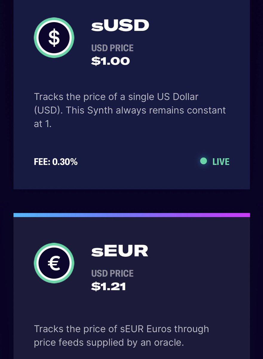 22. SyntheticsUtilizing oracles which relay off chain data to  $ETH, people can trade “synthetics” that are pegged to the price of real world assetsThis can consist of many markets including:Precious Metals - $20TStock Market - $100TForex - $1.9Q (yes, Q)& much more!