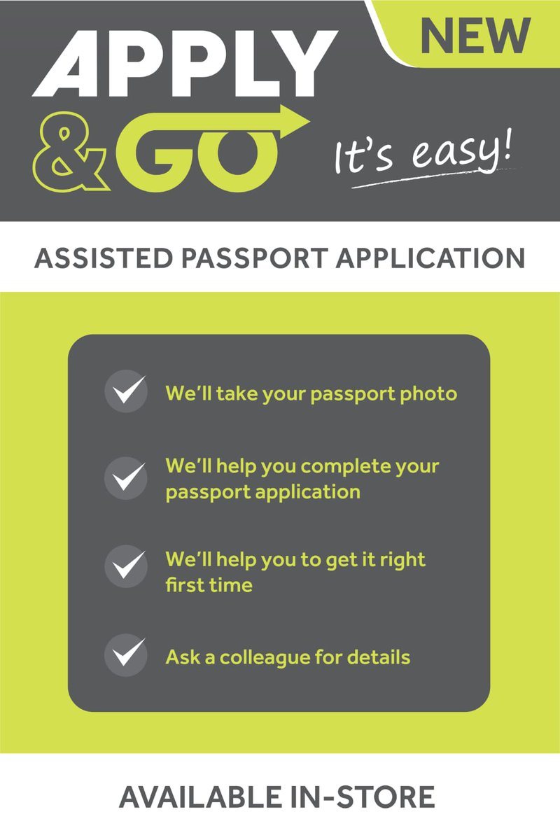 Need a passport? Lets us take the strain! Available in most stores!