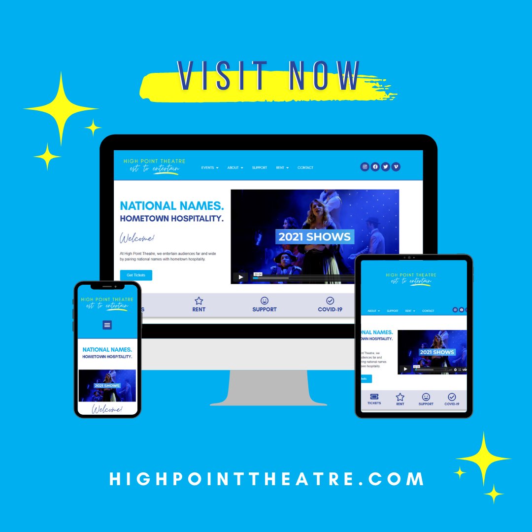 Designed with you in mind - our new website is here!
highpointtheatre.com 

#hptheatre #highpointnc #webdesign #HappyFriday #launchday