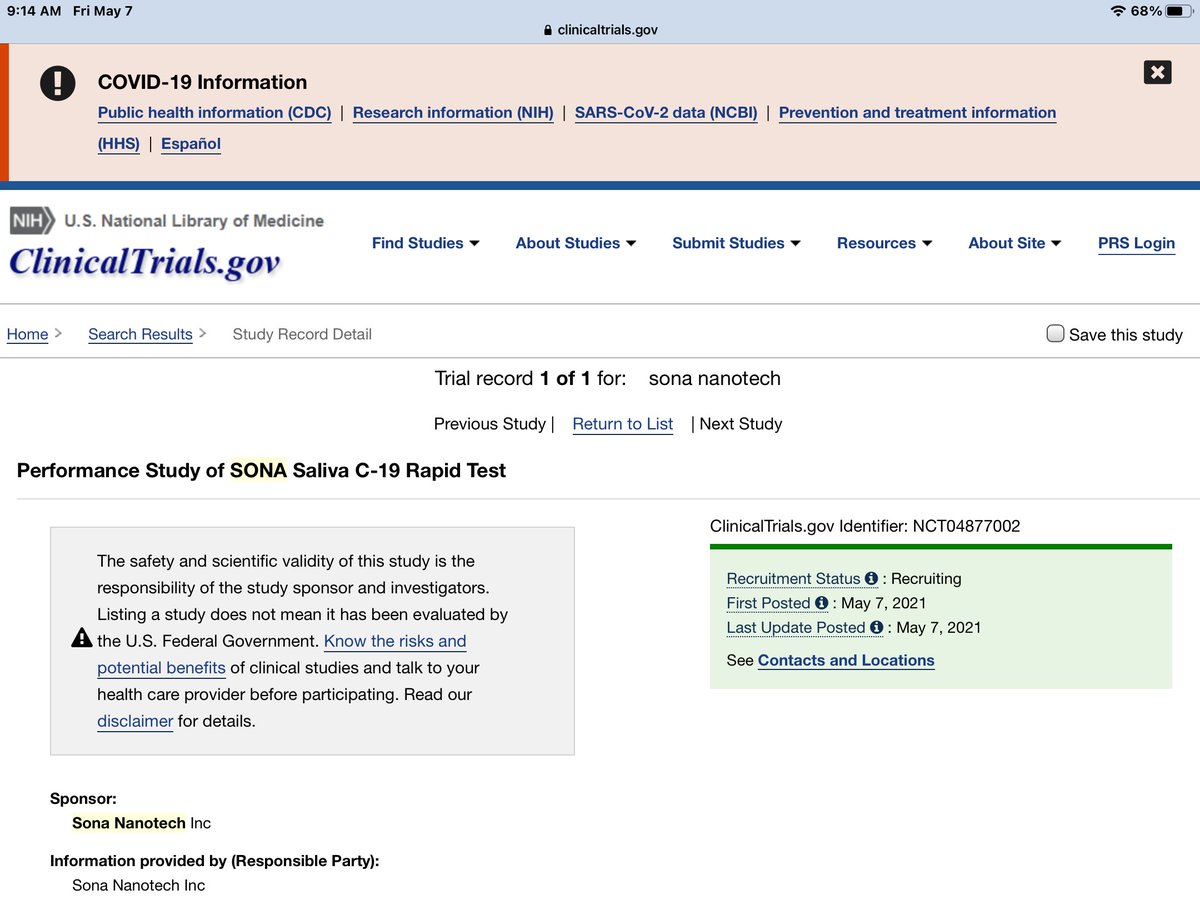 valuehunter72's tweet image. $Sona trial filed today.  Saliva antigen tests for the win.