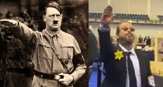 @TanjaBueltmann Can anybody help me to understand this? In the 1960's and 70's at school, I was consistently taught the philosophy of 'Never Again'. When did it become acceptable to give Nazi salutes in public? In Germany, anyone doing this would risk a term in prison.