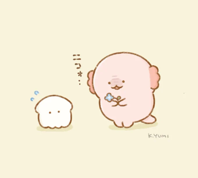 笑顔がこわいウーパーさん#ゆるいすいぞくかん 