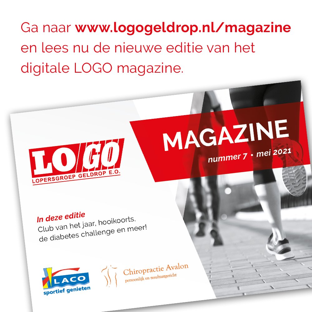 LOGOGeldrop's tweet image. Ga naar logogeldrop.nl/magazine en lees het laatste nieuws van Lopersgroep LOGO in de 7e editie (mei 2021) van het digitale LOGO magazine. In deze editie besteden we aandacht aan de actie Club van het jaar, hooikoorts, de diabetes challenge en meer! #LOGOgeldrop #LOGOmagazine