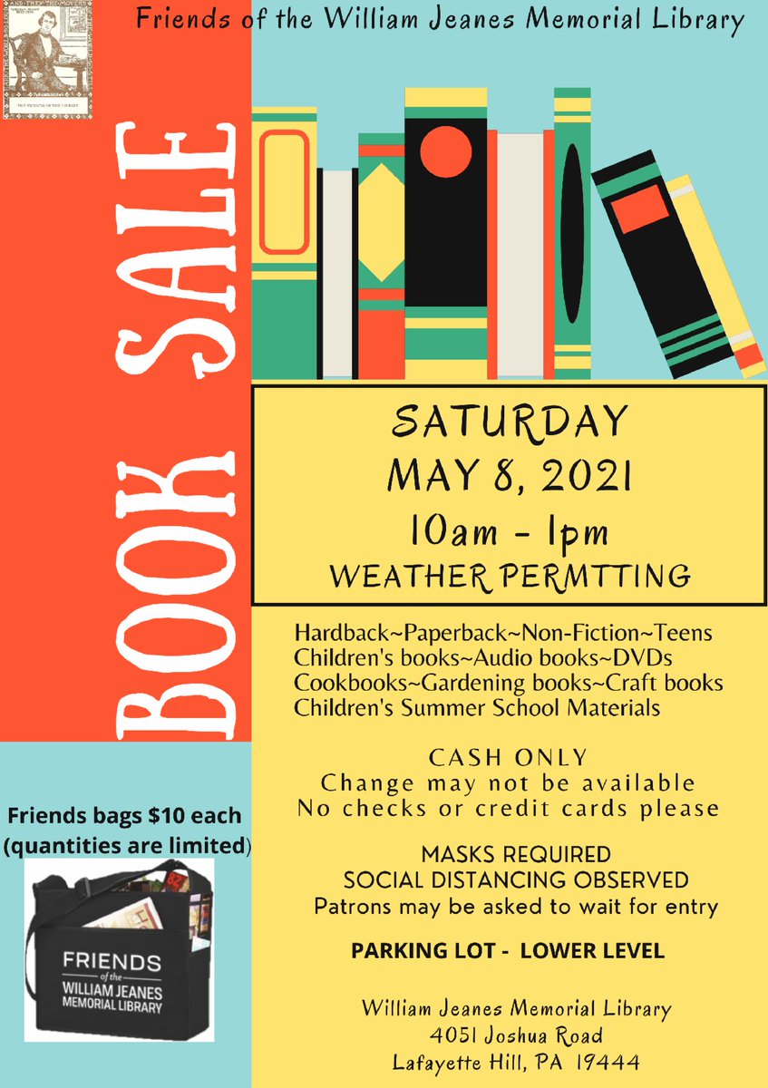 Book Sale tomorrow, WJN's Teen Books are fine free, and more events than we could fit in a tweet! May 2021 News @ the Library https://t.co/Ddxx5inYKK https://t.co/PzPGIGNSvT