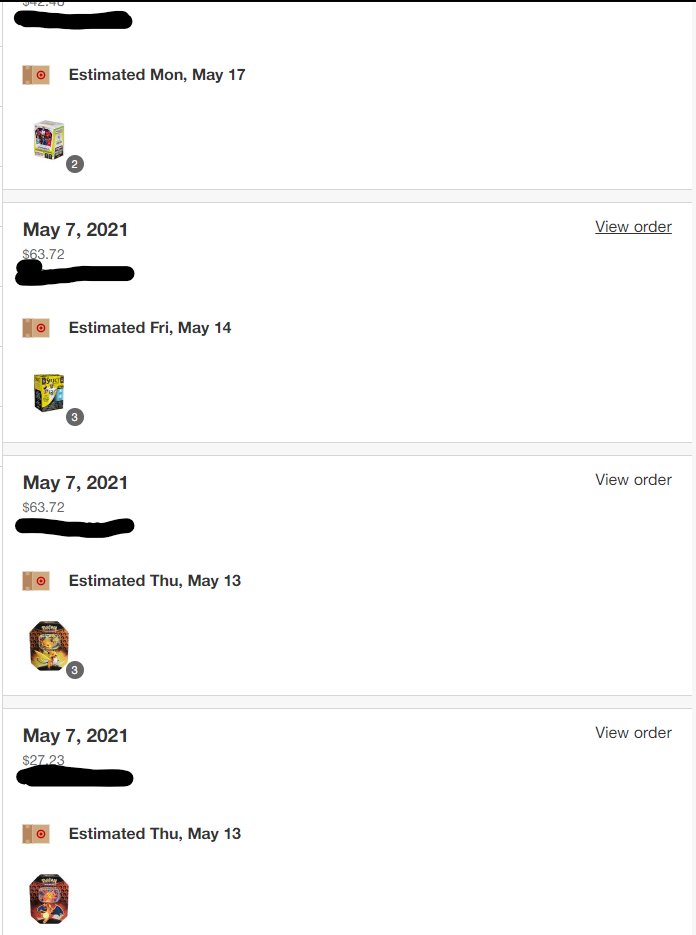 Putter's tweet image. Pretty good Target Friday (?)

Shoutout to @pokeMRKT for the monitor and pings!

All manual 👐