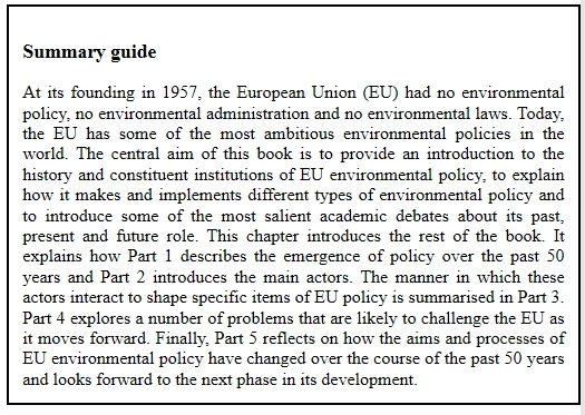 Chapter 1, by Andy Jordan,  @VGravey & Camilla Adelle introduces the book’s four themes of contexts; actors, policy dynamics and new challenges facing EU environmental policy.6/25
