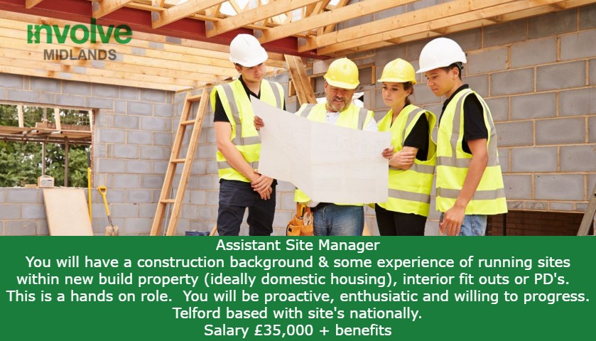 LtdInvolve's tweet image. &quot;NEW VACANCY - PERMANENT - ASSISTANT SITE MANAGER&quot;

Please call Julie for further details on 01902 925960.

#assistantsitemanager #newbuild #interiorfitouts
#permanentrecruitment #getinvolved #involverecruitment