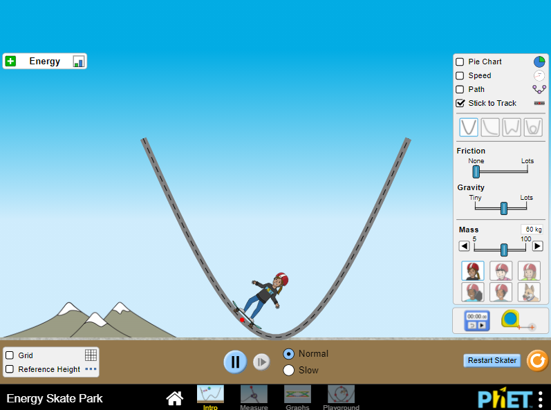 sarahmelbers's tweet image. Using @PhETsims for science today to explore the effects of gravity and friction on the skateboarder.  Students are naturally discussing what more and less friction does to the skateboarder's speed.  @RoundRockISD @RRISD_science #fourthgradescience #science