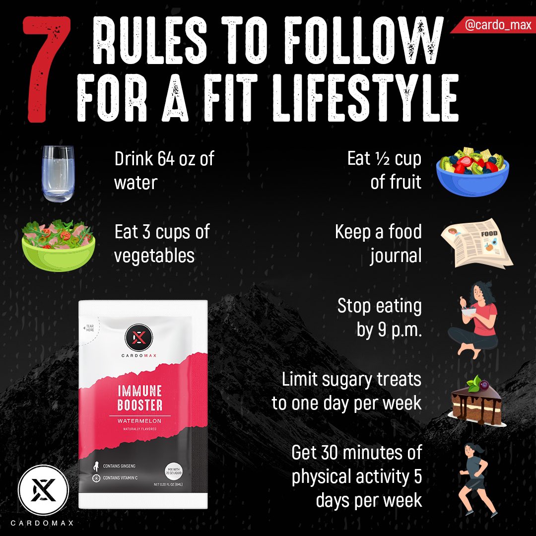 Want to live a fit lifestyle? Follow these 7 rules to help! #lifestyle #fit #fintess #infographic