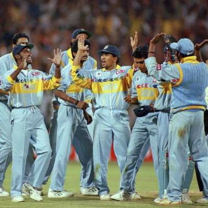 4) In 1996 During this World Cup, every country had a similar jersey. Each country had its own colour but there was a colourful band across the chest and back, signifying the participation of the other teams at the tournament.