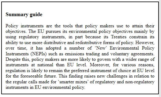 Chapter 17 by  @DrBrendanMoore, David Benson, Andy Jordan, Rüdiger K.W. Wurzel and Tony Zito considers what policy instruments the EU uses to deliver its environmental policy aim, arguing that regulation remains central to EU environmental action. 22/25
