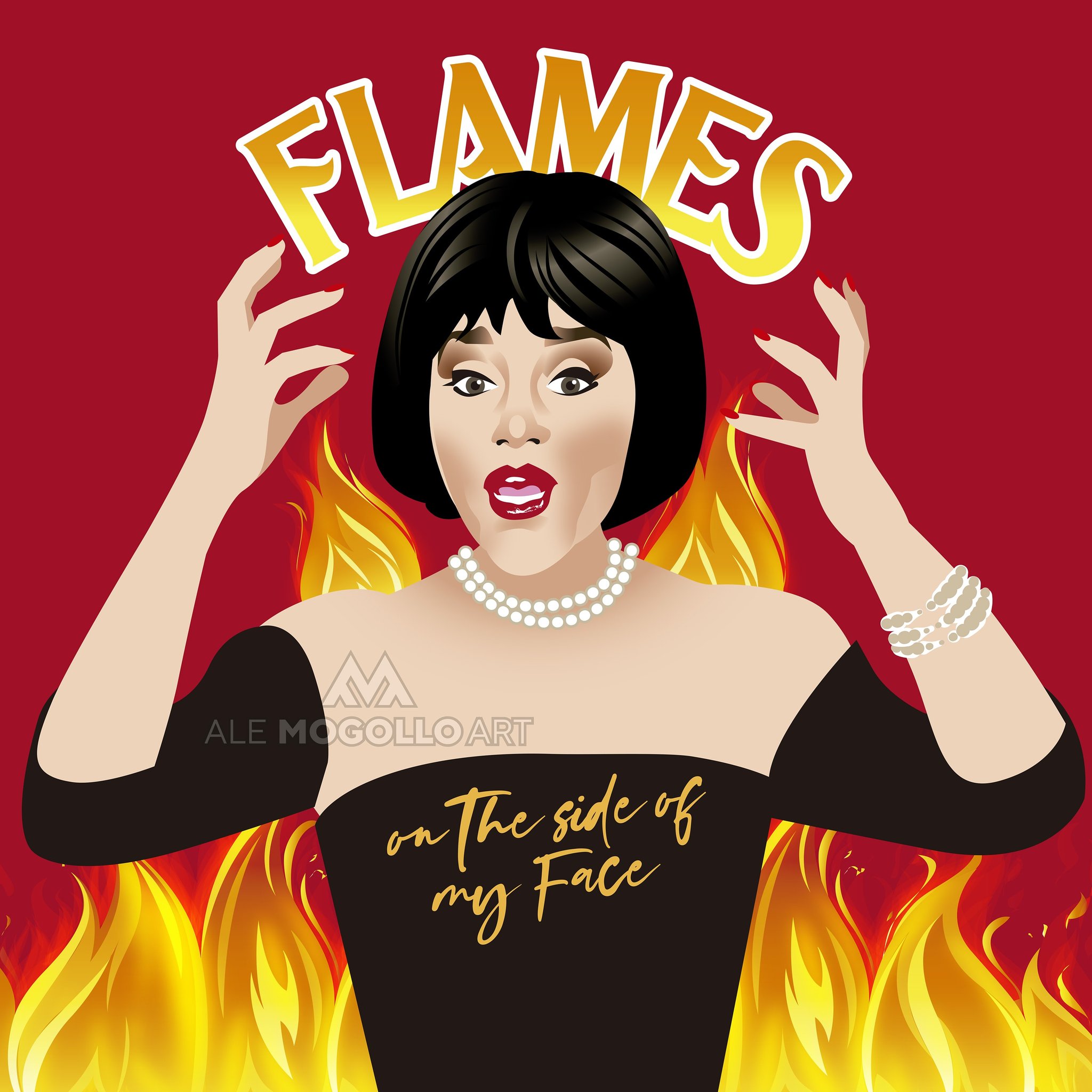 Alejandro Mogollo Art on X: "The genius comedy treasure Madeline Kahn as  Miss White in #Clue, delivering the infamous speech "Flames! on the side of  my face” Did you know that this