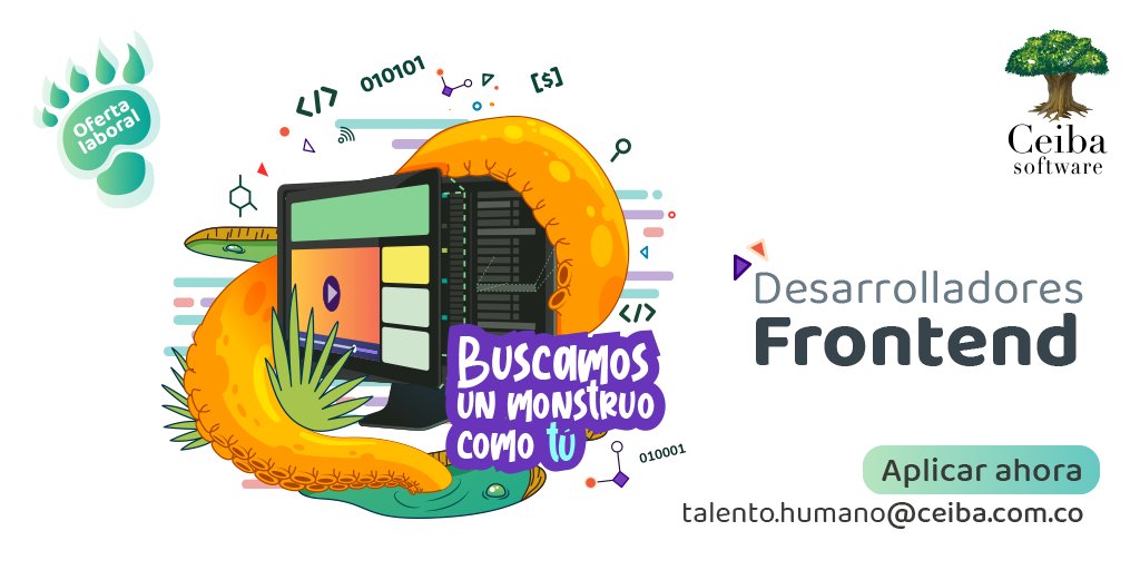 CeibaSoftware's tweet image. Buscamos Desarrolladores Frontend:
Trabajo remoto.
Aplica enviando tu hoja de vida al correo: talento.humano@ceiba.co
visita nuestro sitio web para conocer más
bit.ly/3brlnVS
#Colombia #trabajosihay #FamiliaCeiba #developer #Software #EmpleosTI #CSS #HTML #JavaScript