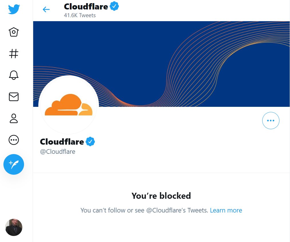 Having previously been blocked by Cloudflare CEO Matthew Prince @eastdakota for highlighting that they work for the Burmese military, I have now also been blocked by the main @Cloudflare account. They block human rights activists while working for a rapist military.