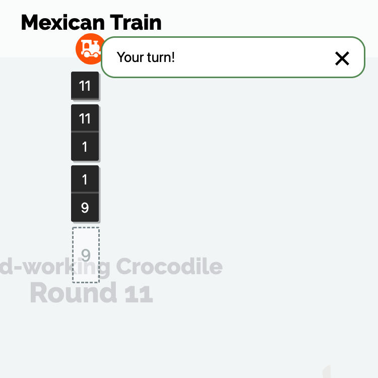 MexicantrainO's tweet photo. Bug fixed! New rounds start with the right person again. Whew! https://t.co/Qfk6TAZoga
